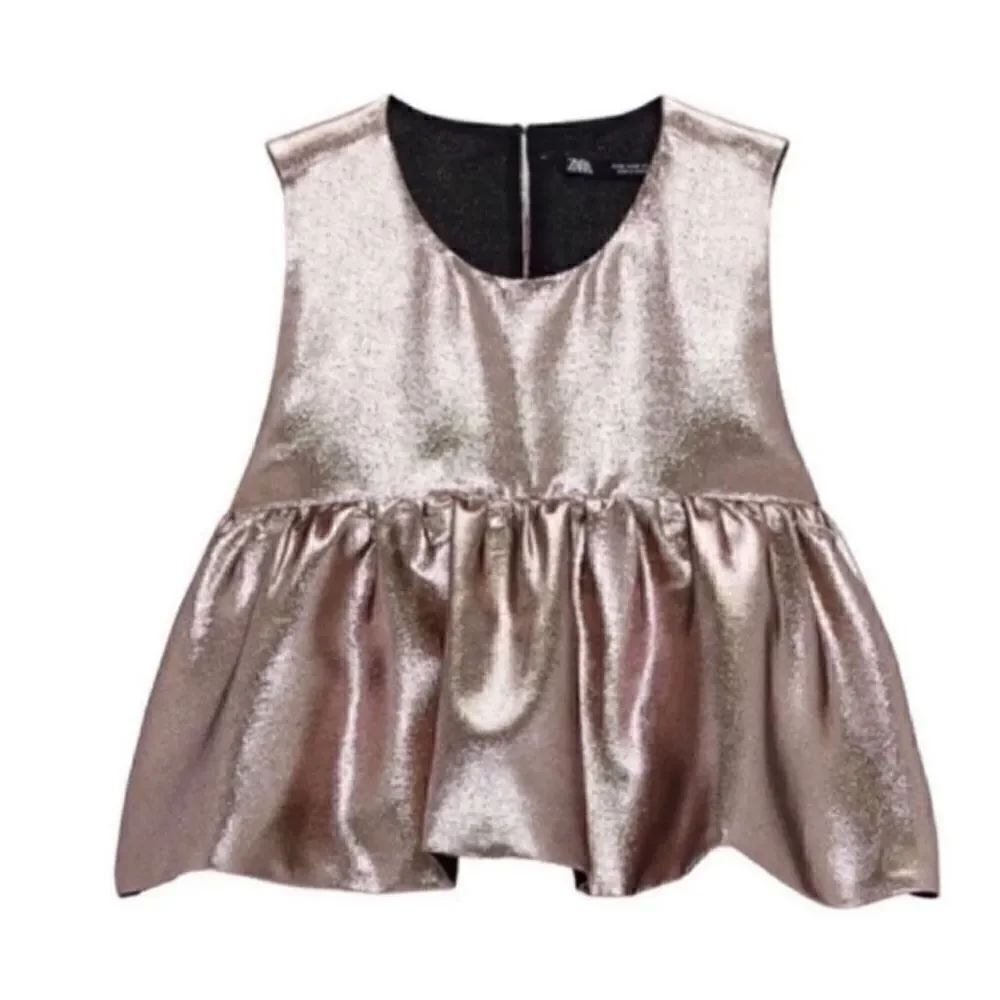 Zara Gold Crop Top(Size Medium)